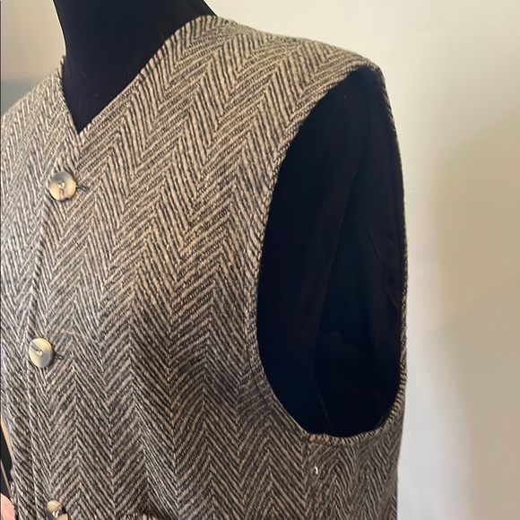 Herringbone Button-Up Vest vintage small - Picture 2 of 4